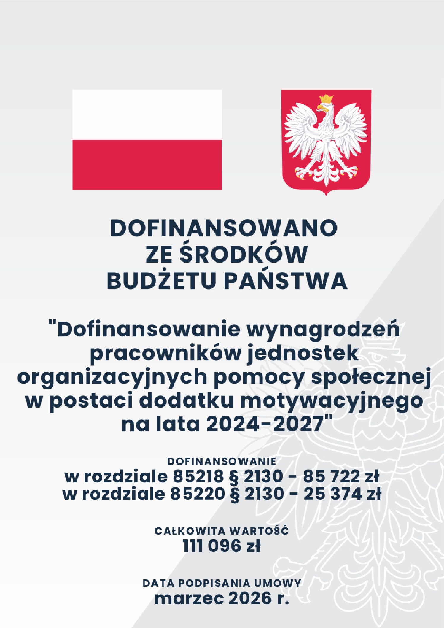  Rządowy program „Dofinansowanie wynagrodzeń pracowników jednostek organizacyjnych pomocy społecznej w postaci dodatku motywacyjnego na lata 2024-2027”