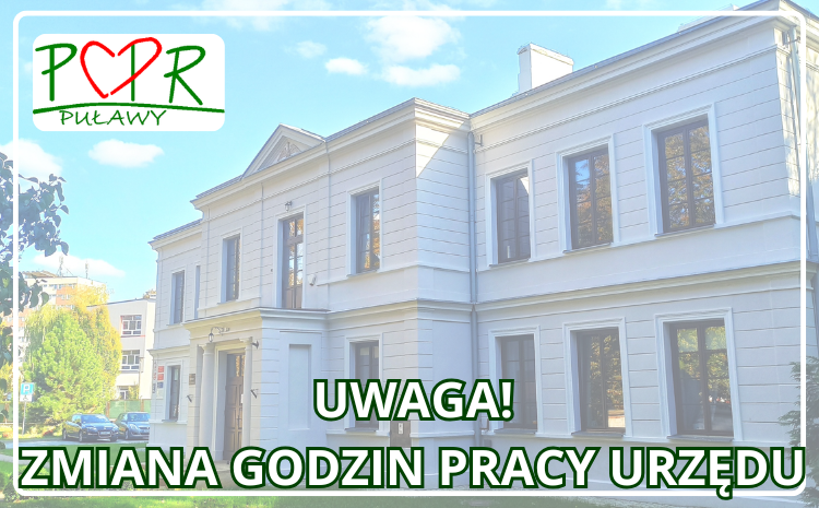 Informacja o zmianie godzin pracy urzędu w miesiącach czerwiec-lipiec